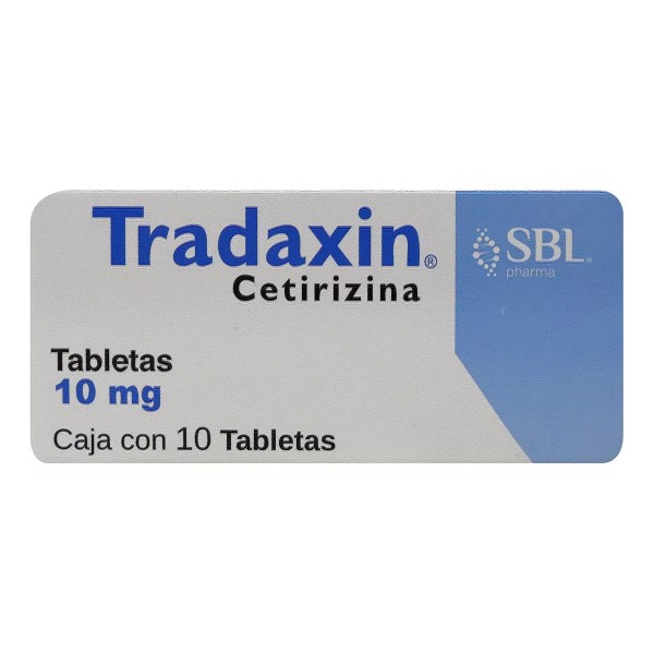 Trasaxin Tradaxin Cetirizina 10 Mg Caja C/10 Tabletas Sbl