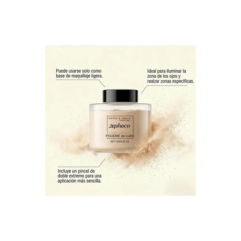 Polvos Fijador Mate 15g Acción Rápida Maquillaje Natural