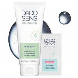 DADO SENS Sensacea Cleansing Gel (100 ml) + Free SOS Acute Cream in Sachet | Gentle Facial Cleansing | Moisturising & Soothing for Rosacea | Reduces Redness & Couperose