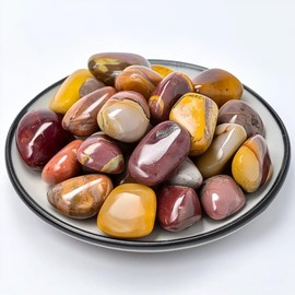 SigMntun Mookaite Jasper Healing Crystal Stone Set - 24 Pieces, 0.6" Natural & Polished Stones for Healing, Meditation, Reiki, Chakra, Crafting & Decoration