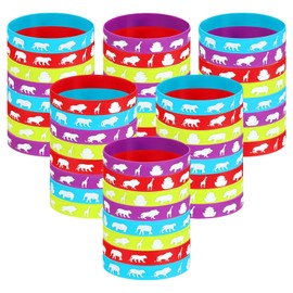 Tondiamo 48 Pcs Noah's Ark Rubber Bracelets Bulk Christian Rubber Wristbands Cute Noahs Ark Craft Religion Bible Bracelets for Adults Birthday, 4 Design