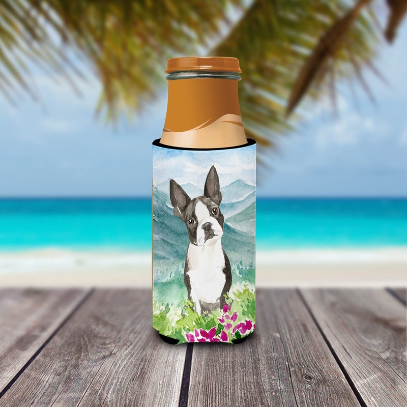 Caroline's Treasures CK2544MUK Mountain Flowers Boston Terrier Hugger for slim
