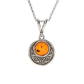 Artisana-Schmuck Amber pendant (without chain), elegant pendant made of amber and 925/000 sterling silver, 925/000 sterling silver Baltic Amber, Amber