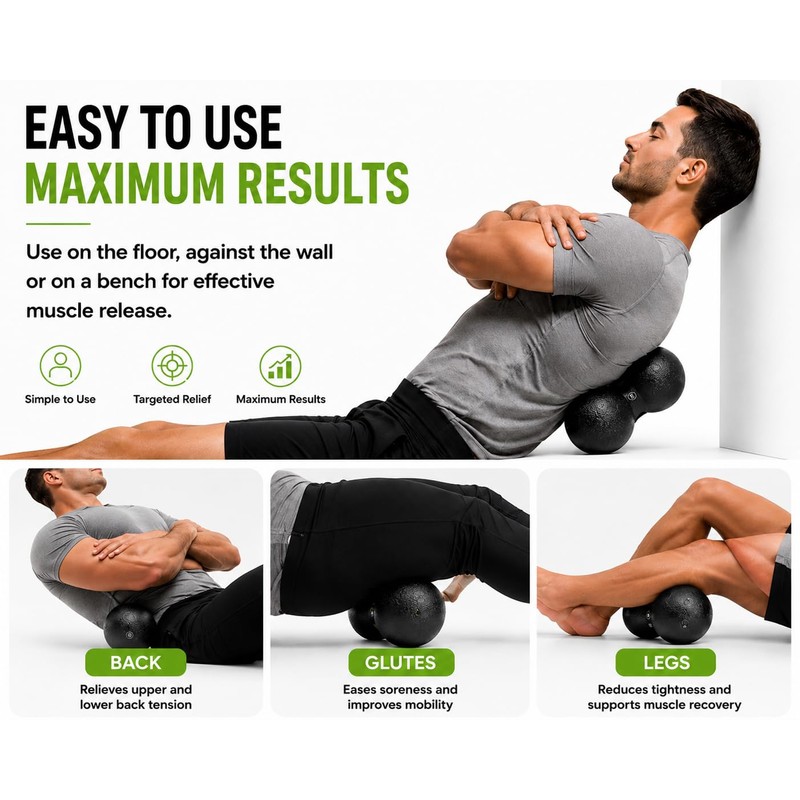 RelivaCore ReliefRoll Peanut Massage Ball High Density Foam Roller