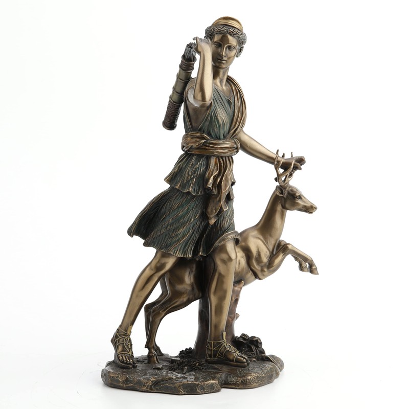 Veronese Design Resin Statues Diana Greek Goddess The Hunt, Moon