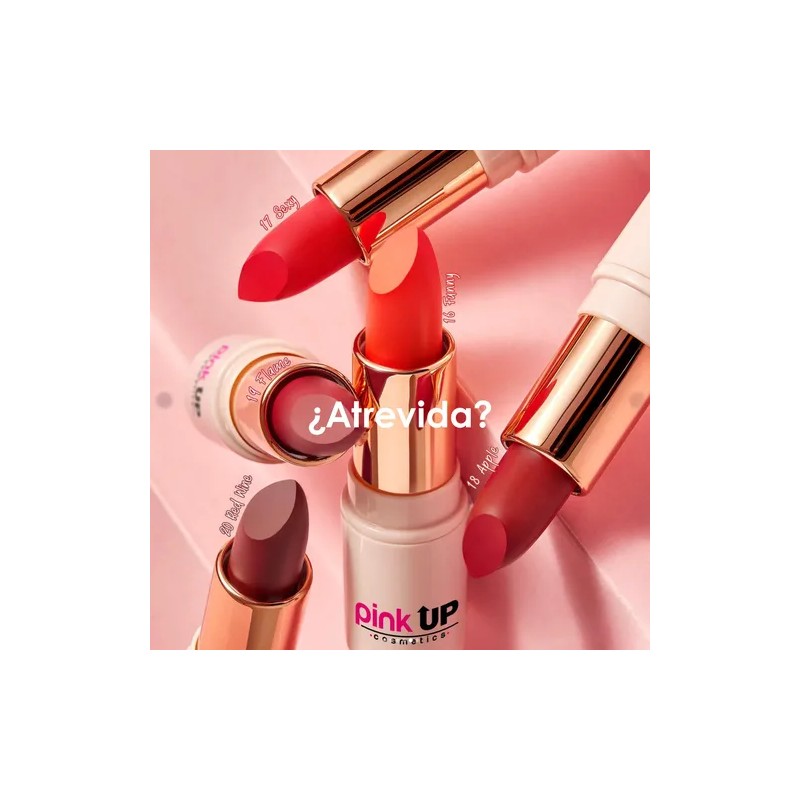 Pink Up Lipstick Acabado Mate Color Intenso Larga Duración