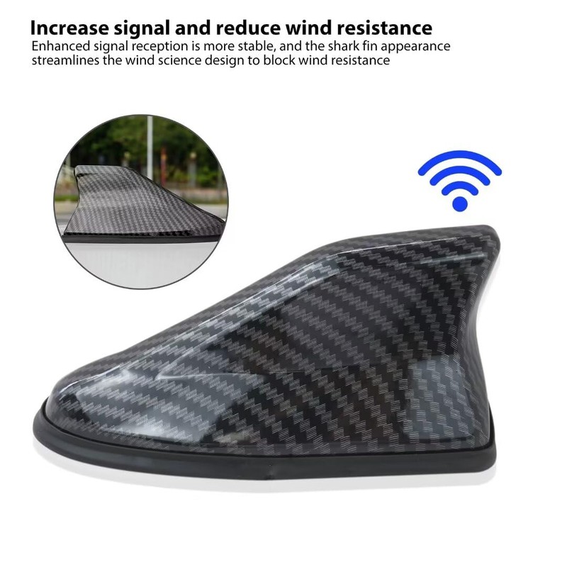 GRABOTE Upgraded Carbon Fiber Car Roof Antenna Shark Fin Antenna