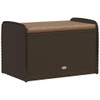 Heemab Storage Bench with Cushion, Brown PE Rattan, Comfortable Seating