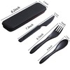 Plastic Cutlery Reusable Set, 1 Set Travel Cutlery with Case,
