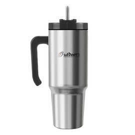 OUTDOORS PROFESSIONAL OUTD9034 30-Oz. Stainless Steel Double-Walled Insulated Tumbler with Straw (Stainless Steel)