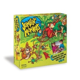 Pressman Jumpin' Monkeys: Catapult Your Monkeys Into The Tree to Win, Multi, 5"