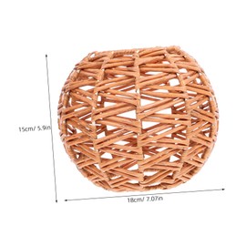 DOITOOL Woven Lamp Shade Retro Light Covers Imitation Rattan Ceiling Lantern Shade for Dining Bedroom Home Decor Vintage Design Easy Installation Natural Craftsmanship