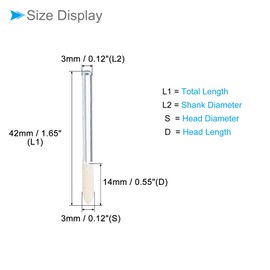 CoCud Wool Felt Mounted Polishing Bits 3mm Dia 1/8" Shank Tapered Buffing Head 10pcs