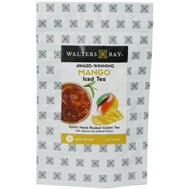 Walters Bay Mango Iced Tea, 12 Count, Quart Sized Tea Bags, Ceylon Tea, Unsweetened, Luscious Mango Fruit Flavored, 100% Hand Plucked, Black Tea, Sri Lankan Tea