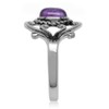 Silvershake Cabochon Amethyst 925 Sterling Silver Victorian Style Rope Ring