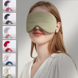 Double-sided sleep mask, 6-color blindfold for travel Light pink + navy for all seasons