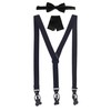 Gioberti Men's Convertible Suspenders, Bow Tie, and Hanky Set, Black