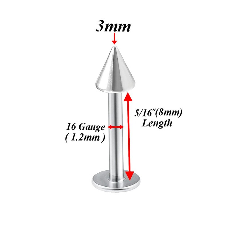 bodyjewelrytrend 4pcs 16g Labret Stud Lip Ring Cartilage Tragus Snakebite