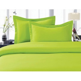 Elegant Comfort 1500 Thread Count Wrinkle,Fade and Stain Resistant 4-Piece Bed Sheet Set, Deep Pocket, Hypoallergenic - Full Lime
