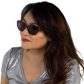 VITENZI Sunglasses with Readers for Women, Reader Sunglass with Bifocals, Cat Eye Tinted Cheater Reading Sun Glasses, Florence in Burgundy 2.50