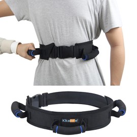 KkaFFe Gait Belt with Handles, Transfer Belt for Elderly, Patient Gait Belts, Transfer Belt Assist, Gait Belts for Seniors, Upgraded Using Rubber Handles (Black-1)