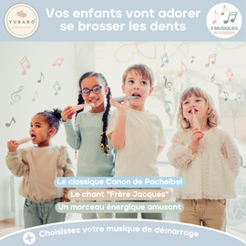 Elektrische Zahnbürste für Kinder, elektrische Zahnbürste Junior, Babyzahnbürste, Kinderzahnbürste, Kindergeschenk, Schallvibration, Musik, skalierbar, Timer, LED, 2 Bürsten