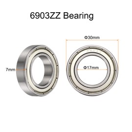 sourcing map 10pcs 6903ZZ Bearing 17x30x7mm, Chrome Steel Double Shielded Precision Bearing, Lubricated Deep Groove Ball Bearings, P6 (ABEC 3)