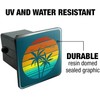Sunset with Palm Trees Graphic Tow Trailer Hitch Cover Plug