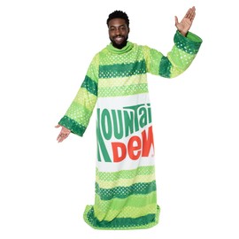 Snuggie Fleece Reversible Mountain Dew Retro – The Original Wearable Blanket with Sleeves and Pocket for Adults | Two Side Super Soft Warm | Cozy for Gaming TV and Travel | Comfort Gift for Her or Him