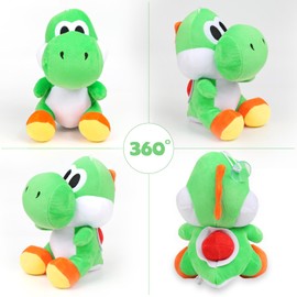 WAGADA Juguete de Peluche, Muñeco de Peluche 20CM Yoshi Peluche de Peluche Verde Juguete de Felpa Suave Regalo de Cumpleaños de Navidad para Niños y Niñas 6+ Año