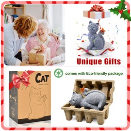 Nacome Nacome Solar Cat Outdoor Statues for Garden: Outside Decor with Butterfly Clearance for Yard Art Lawn Ornaments Porch Patio Balcony Home House - Birthday Gifts for Grandma Mom Women