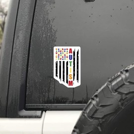 AzQuest (2Pack) Autism Awareness Decal American Flag Puzzle Pieces Cute Fun Motivation Inspiration Premium Quality Vinyl Sticker UV Protective |5.5"x 3.5"| AZQ127|