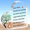 AMZQ Dad Gifts Dear Dad Heart Shaped Plaque Present Dad