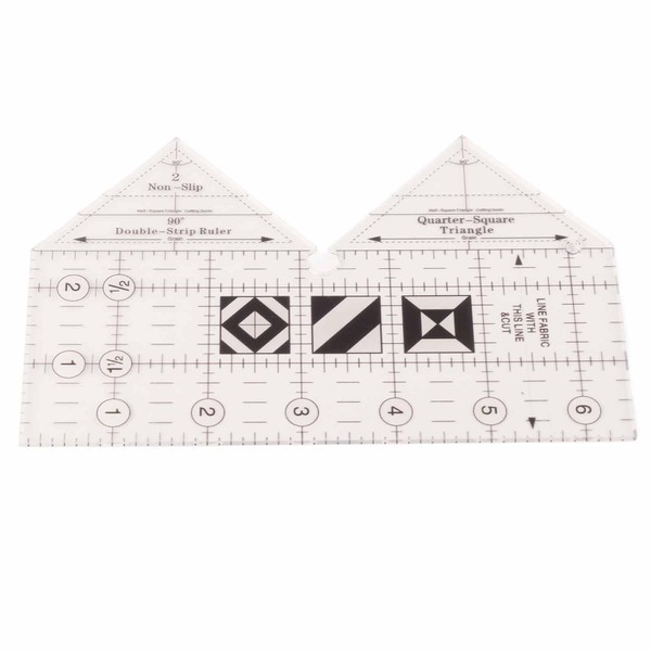 45/60/90 Degree Double Strip Quilting Ruler, Quilting Ruler with 45,