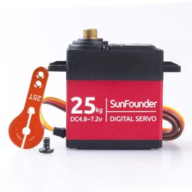 SUNFOUNDER 25kg Servo High Torque Servo Motor, DS-S020 Metal Gear Digital Servo, Metal Case, Control Angle 180° for RC Robot Cars Crawler Robot