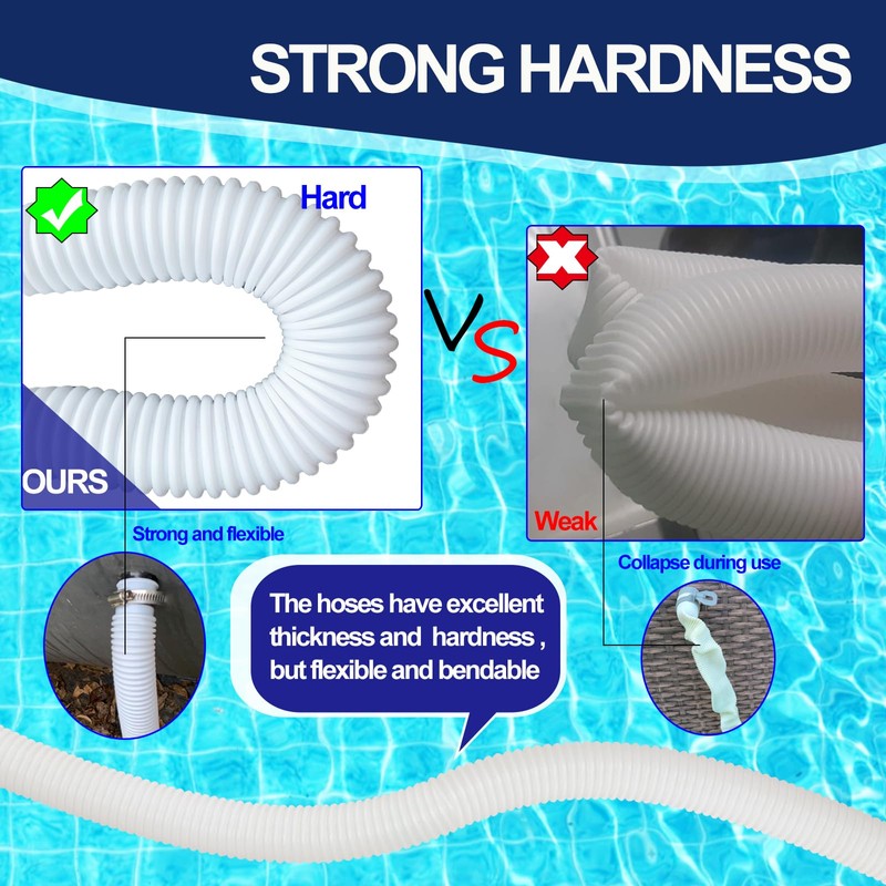 Pool Hoses for Above Ground Pools, 3 Pack 1.25 x