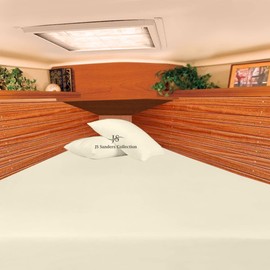 JS Sanders Collection 100% Egyptian Cotton AFT Berth The Best Boat AFT Berth Bedding Fits mattresses up to 8” Depth Sheet Set - 600 TC Ivory