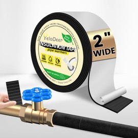 YeloDeer Pipe Insulation Wrap, 2 in X 13 Ft Foam Insulation Tape Self Adhesive Heat Tape for Water Pipes, Outdoor AC Line Pipes Winter Freeze Protection