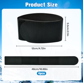 Ski Bands Velcro Ski Strap, Pack of 4 Adjustable Nylon Ski Straps with Velcro Fastening, Ski Fastening Straps Ski Band Velcro Ski Clip Ski Velcro Strap Ski Accessories for Ski Boards Ski Poles Ski