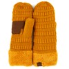 CC Exclusives Women Ribbed Knit Warm Winter Gloves Mittens(MT-25) (Mustard)