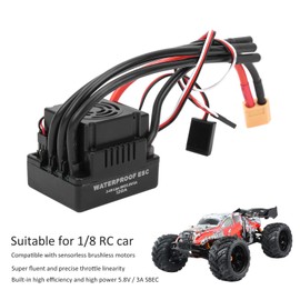 120A Brushless ESC Electronic Speed Controller Accessory Fit for 1/8 RC Car - Super Fluent Throttle, Multiple Functions (XT60)