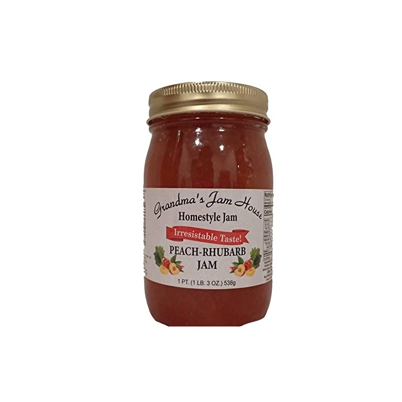 Grandma's Jam House All Natural USA Made Homestyle Peach Rhubarb
