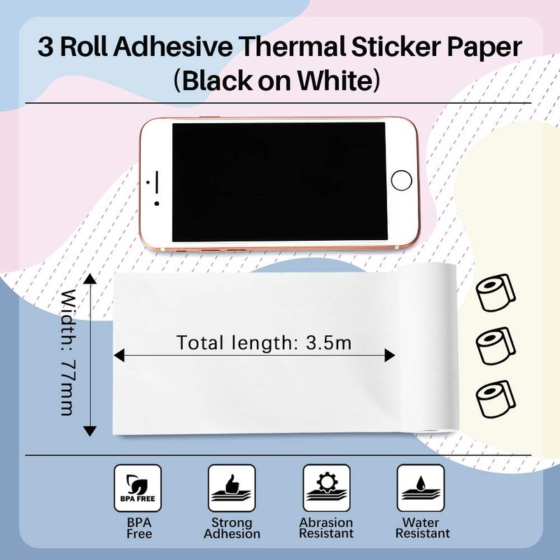 Phomemo 80 mm 3 Inch Sticker Paper - Black on