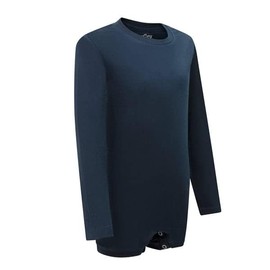 Kaycey Popper Vest Long Sleeve Bodysuit With Crotch Snap Closure, Adaptive Clothing for Kids with Special Needs, Soft Cotton, Navy, 15-16 Years