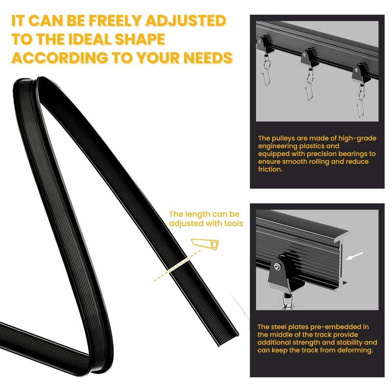 100% Blackout Accordion Room Divider Curtains - with Flexible Ceiling