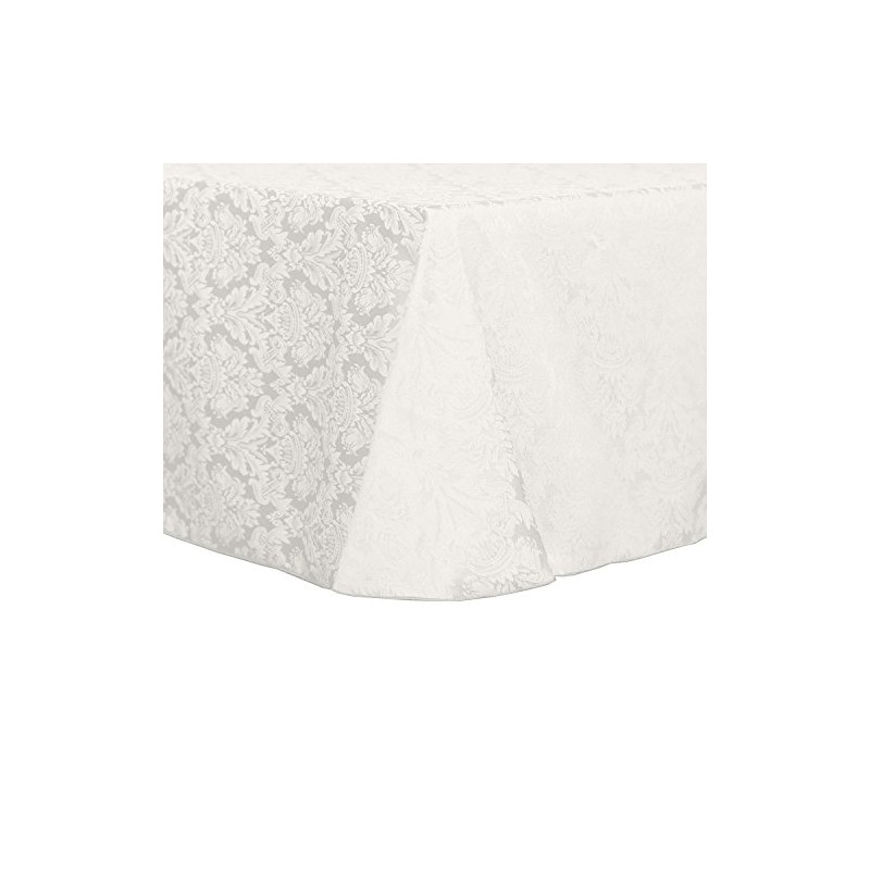 Ultimate Textile Saxony 90 x 132-Inch Rectangular Damask Tablecloth White