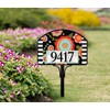 Studio M Decorative Striped Floral Orange, Black 14 x 10