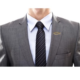 6 Pcs Christian Fish | Religious Christian Metal Gold Lapel Pin for Men Women | Enamel Pins Bulk for Suits Shirts Backpacks Hats Caps Bags | Tie Pin Backings