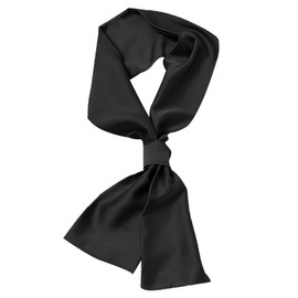 vimate Black Scarf for Women-Long Solid Satin Scarf for Neck Fashion Bag Accessories Hairscarf Hairband(Style 44-Black), 59*5.5‘’