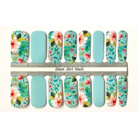 Glam Girl Nails Spring Lilies Nail Polish Strips / Nail Wraps / Nail Stickers